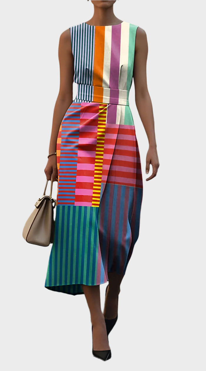 Sleeveless Dress with Pattern