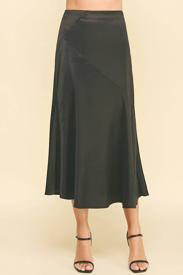SLIKY BLOCK DETAILED MIDI SKIRTS - 6540SB: CAMEL / M