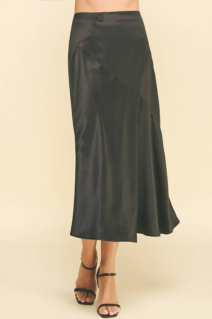 SLIKY BLOCK DETAILED MIDI SKIRTS - 6540SB: CAMEL / M