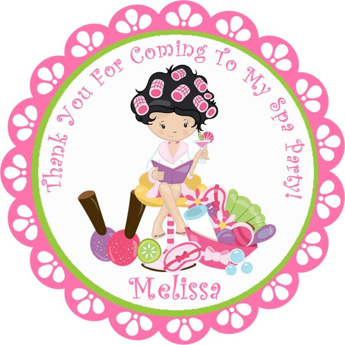 Spa birthday sticker labels