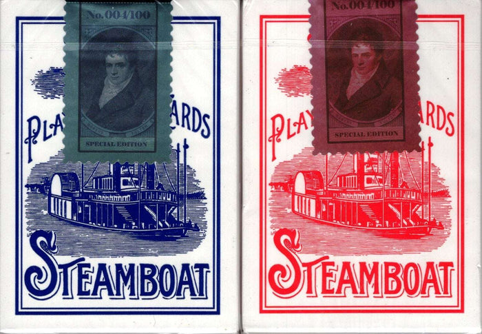 PlayingCardDecks.com-Steamboat Gilded 2 Deck Set USPCC