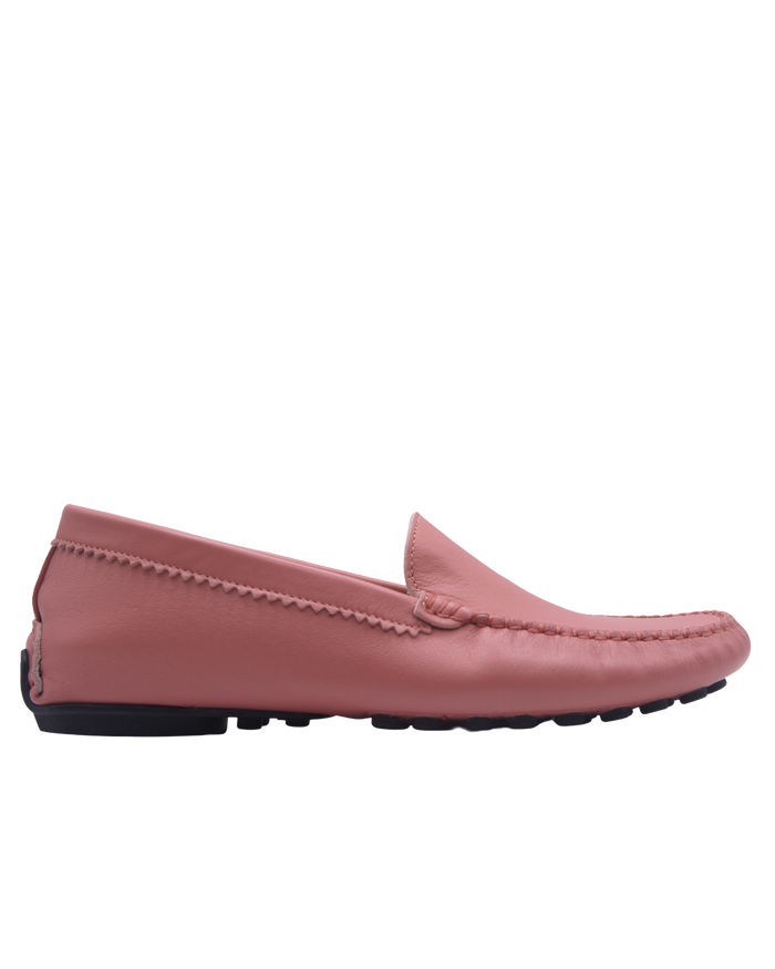 Rose (pink) leather loafer side view