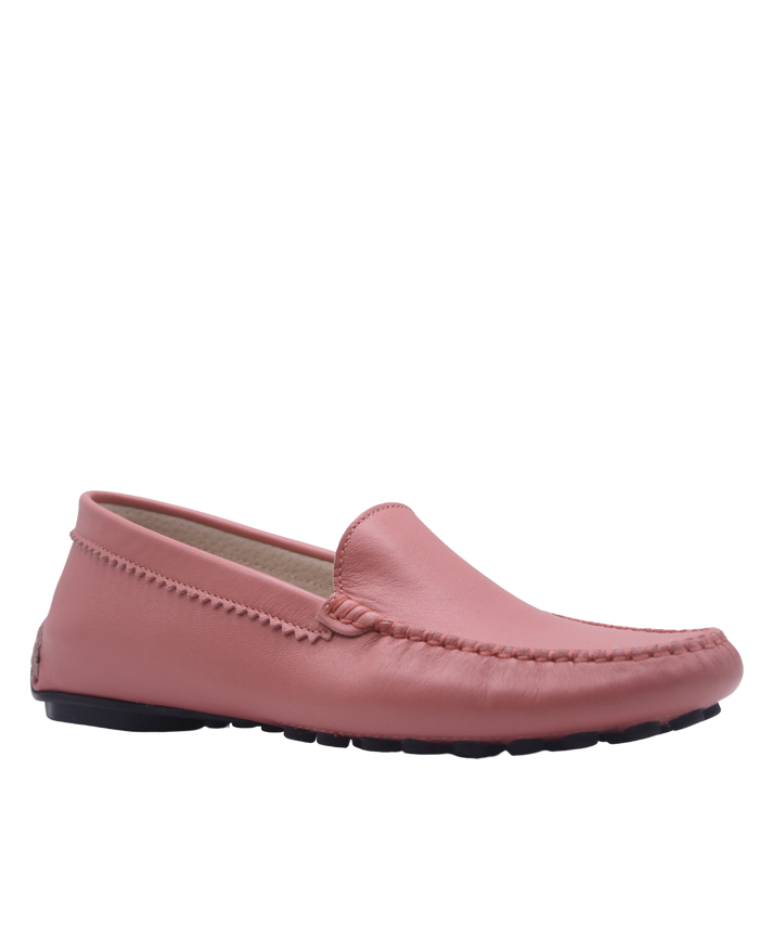rose (pink) leather loafer angle view