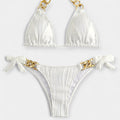 Striped Bikini Set with Ruffles