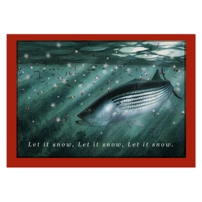 Striper Snow Holiday Card Nick Mayer Art