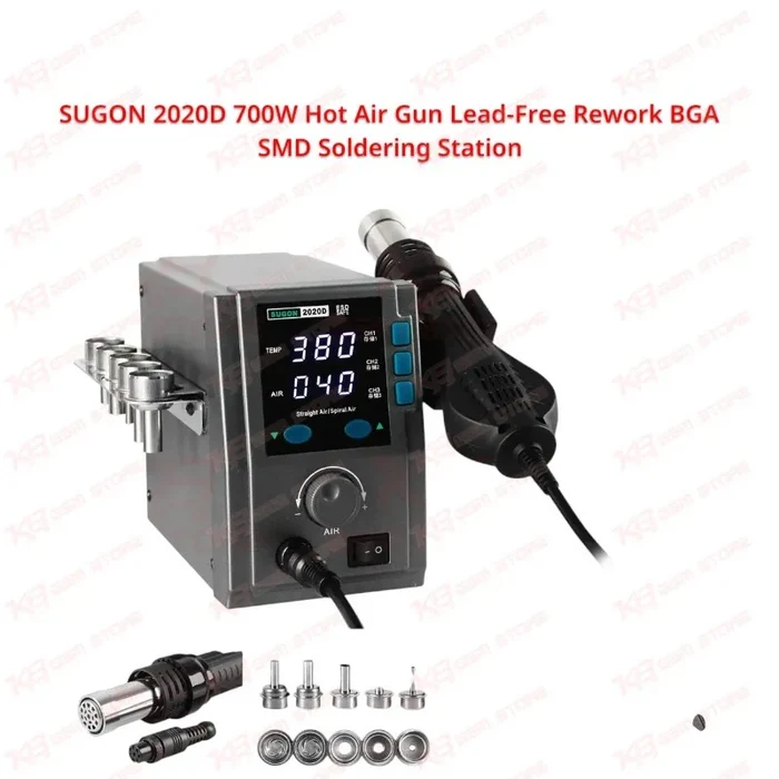 SUGON 2020D 700W Hot Air Gun Lead-Free Rework BGA SMD Soldering Station