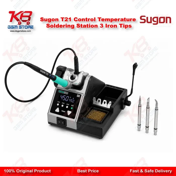 Sugon T21 Control Temperature Soldering Station 3 Iron Tips