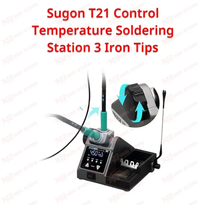 Sugon T21 Control Temperature Soldering Station 3 Iron Tips