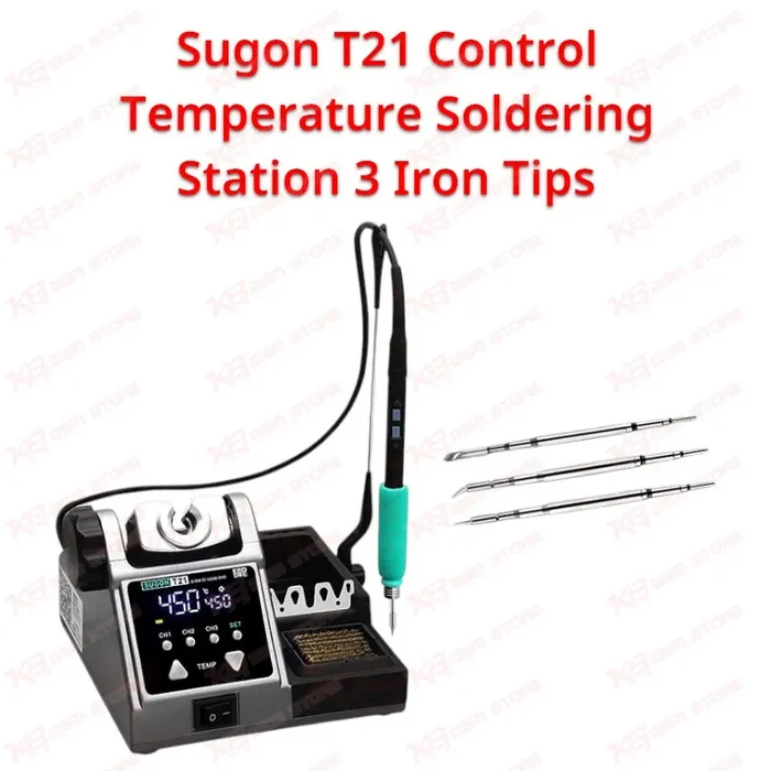 Sugon T21 Control Temperature Soldering Station 3 Iron Tips