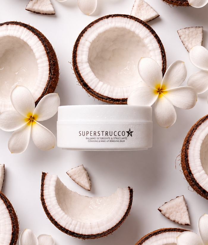 superstrucco con noci di cocco e fiori di tiarè