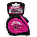 The Original Pink Box PB25LTM 25 Ft Auto Locking Tape Measure, Pink