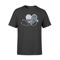 Apparel S / Black Personalized Shirt - Thin Blue Line Nurse Heart Stethoscope - DSAPP