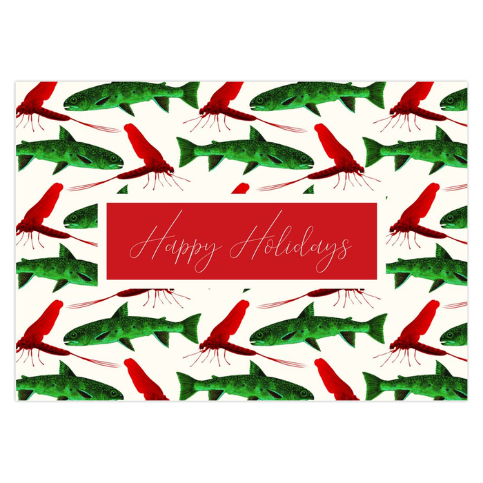 Trout & Mayflies Holiday Card Nick Mayer Art