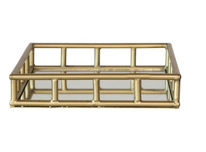 Valorie Gold Mirrored Tray