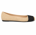 Via Beige Black Suede Braid