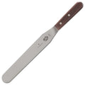 A Victorinox spatula with a stainless steel blade and dark wood handle.