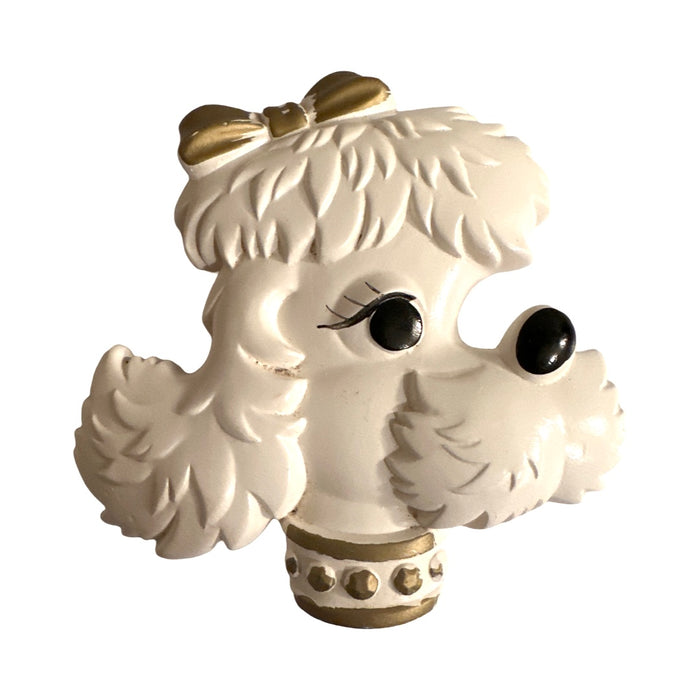 Vintage 1970's Miller Studio Chalkware Trio of White Poodle Wall Hanging Plaques