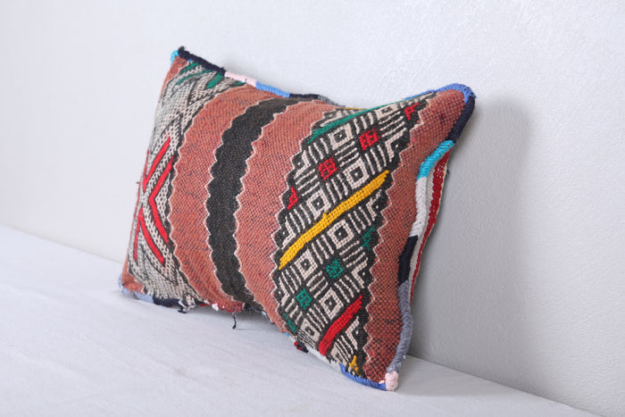Vintage handmade moroccan kilim pillow 12.9 INCHES X 18.5 INCHES - kilim pillow