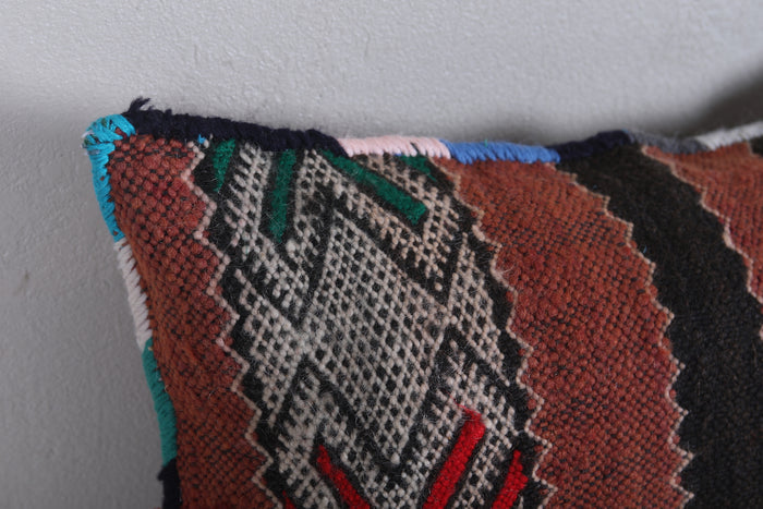 Vintage handmade moroccan kilim pillow 12.9 INCHES X 18.5 INCHES - kilim pillow