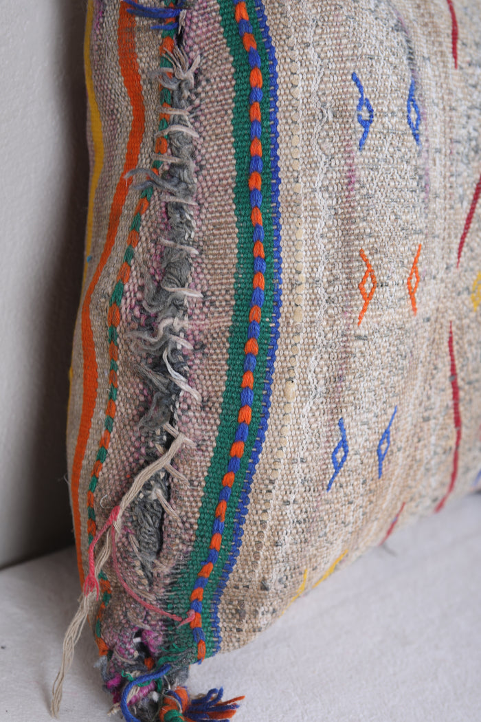 Vintage handmade moroccan kilim pillow 14.1 INCHES X 18.5 INCHES - kilim pillow
