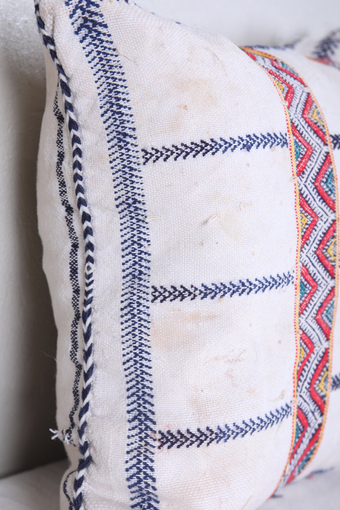Vintage handmade moroccan kilim pillow 15.3 INCHES X 18.5 INCHES