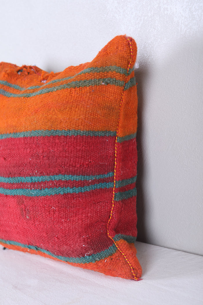 Vintage handmade moroccan kilim pillow 15.7 INCHES X 16.5 INCHES - kilim pillow