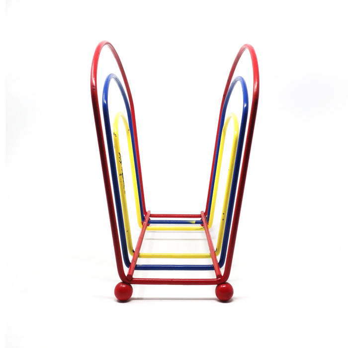Vintage Postmodern Painted Magazine Rack