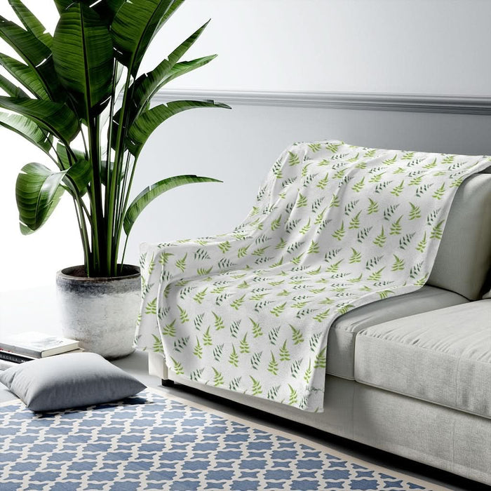 White Ferns Velveteen Plush Blanket Printify