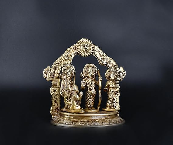 Whitewhale Ram Darbar - Lord Rama Laxman and Sita Hanuman Brass Statue Religious Sculpture Idol Home Decor
