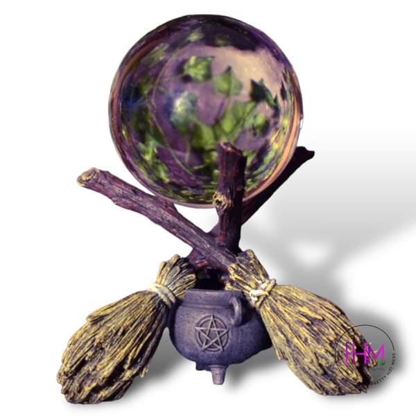 Witches Majick Broom Gazing Ball 🔮 - Crystals