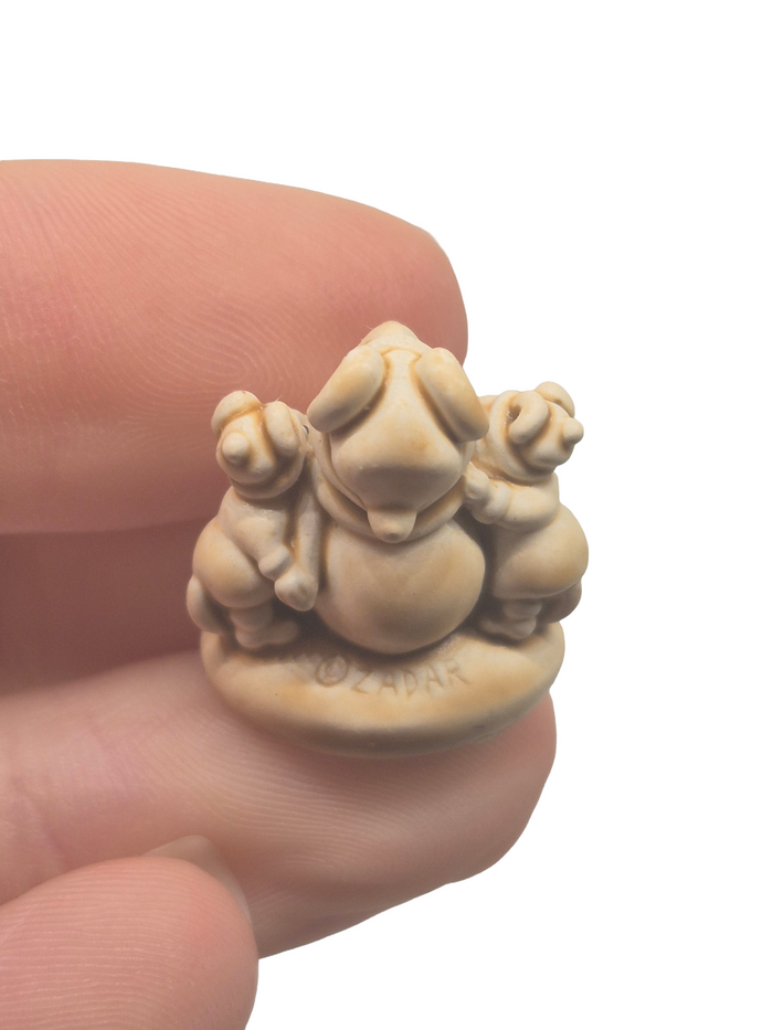 Zadar – Unpainted Metal Mice Making Mouse Snowman Figurine