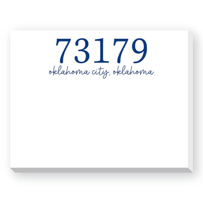 ZIP CODE DITTIE NOTEPAD: Navy