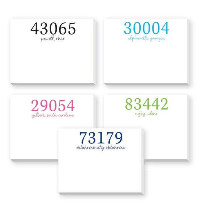 ZIP CODE DITTIE NOTEPAD: Navy