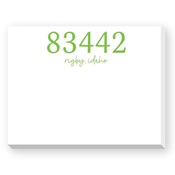 ZIP CODE DITTIE NOTEPAD: Navy